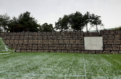 北部仮置場調整池復旧工事 大型カゴ枠（西郷村）